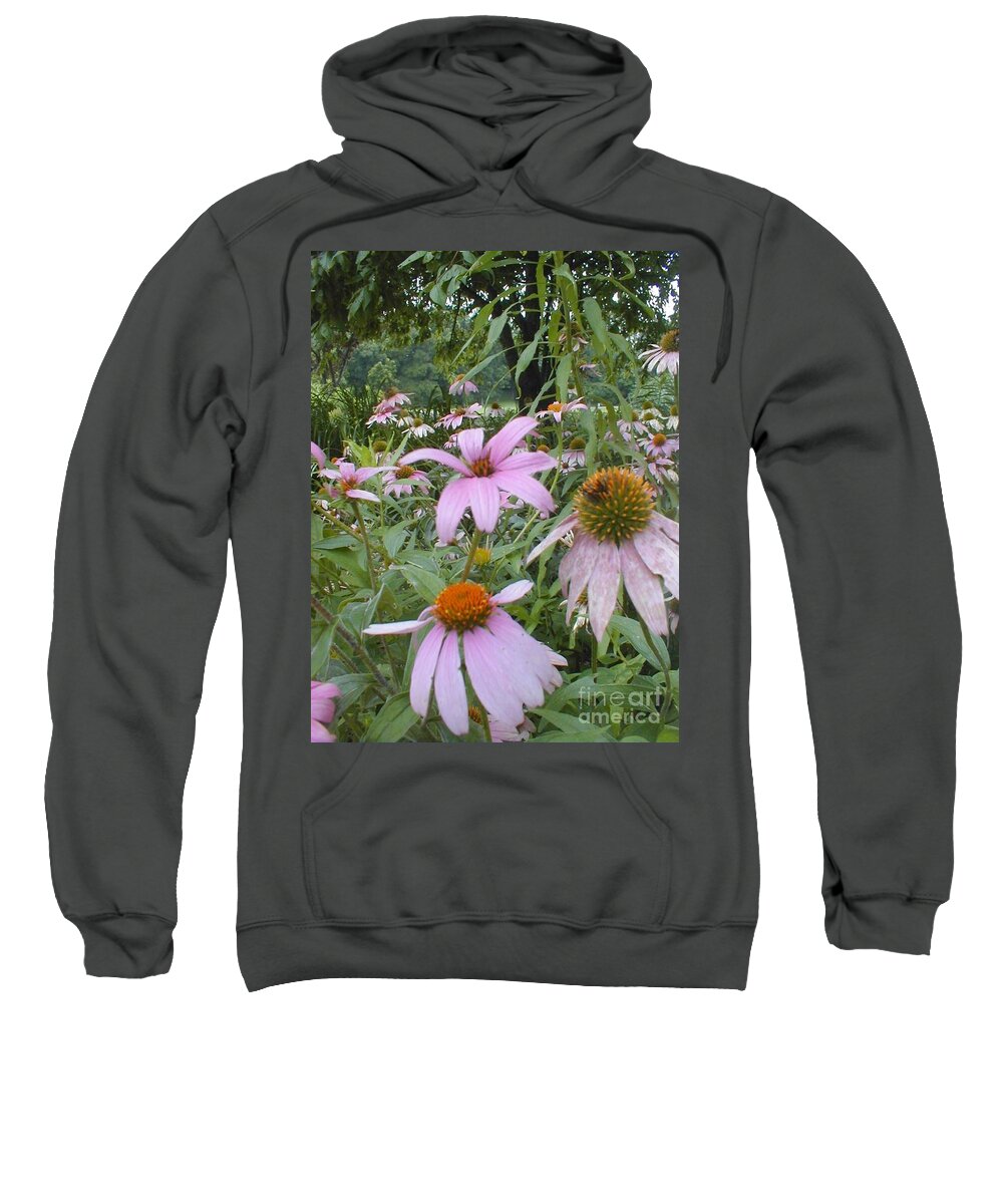 Flowers Sweatshirt featuring the photograph Purple Coneflowers by Vonda Lawson-Rosa