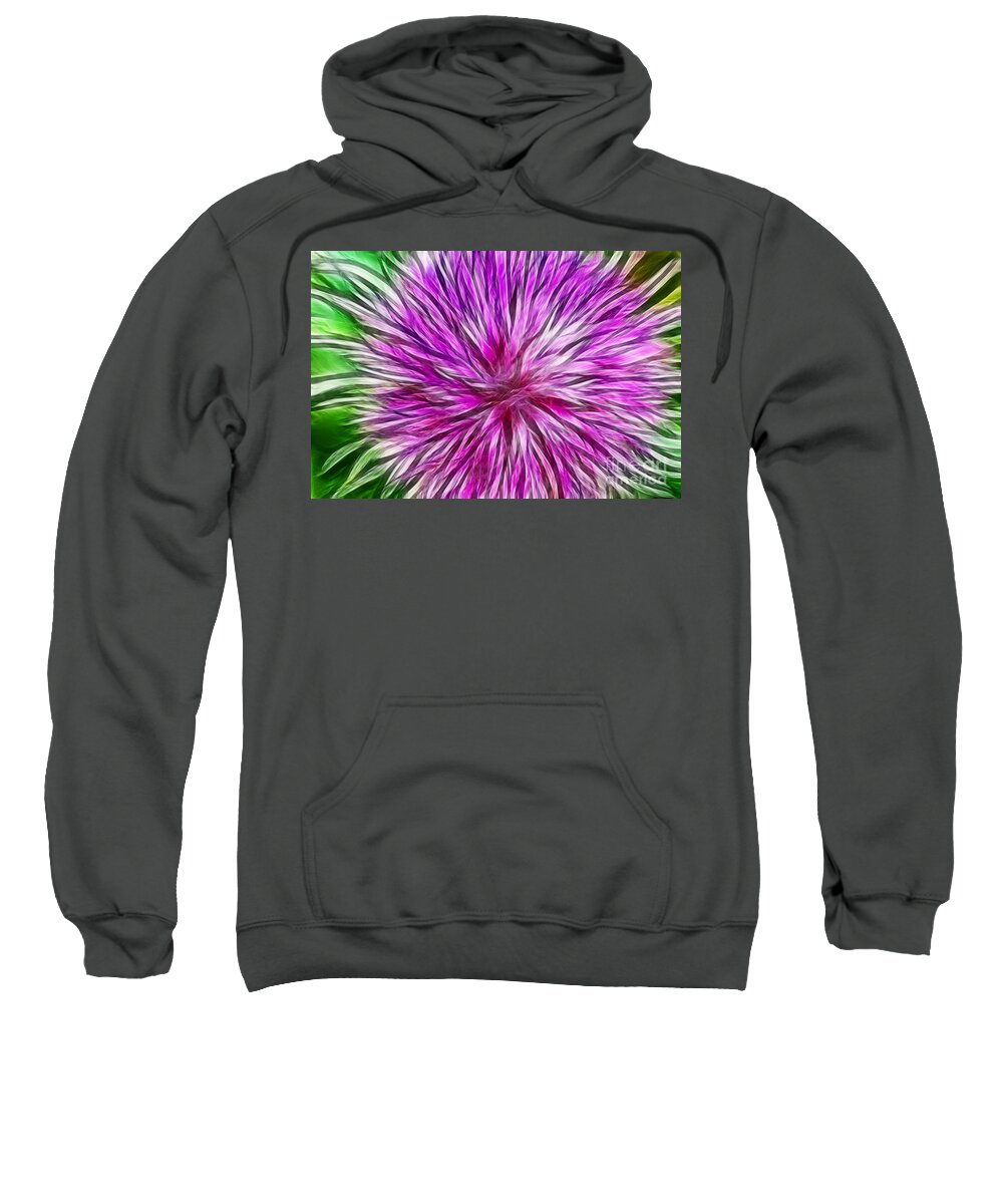 Fine Art Sweatshirt featuring the photograph Purple Flower Fractal by Donna Greene