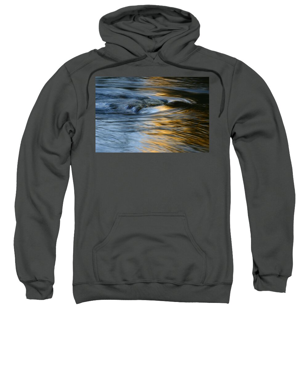 Water Sweatshirt featuring the photograph Rock and Blue Gold Water by Rich Franco