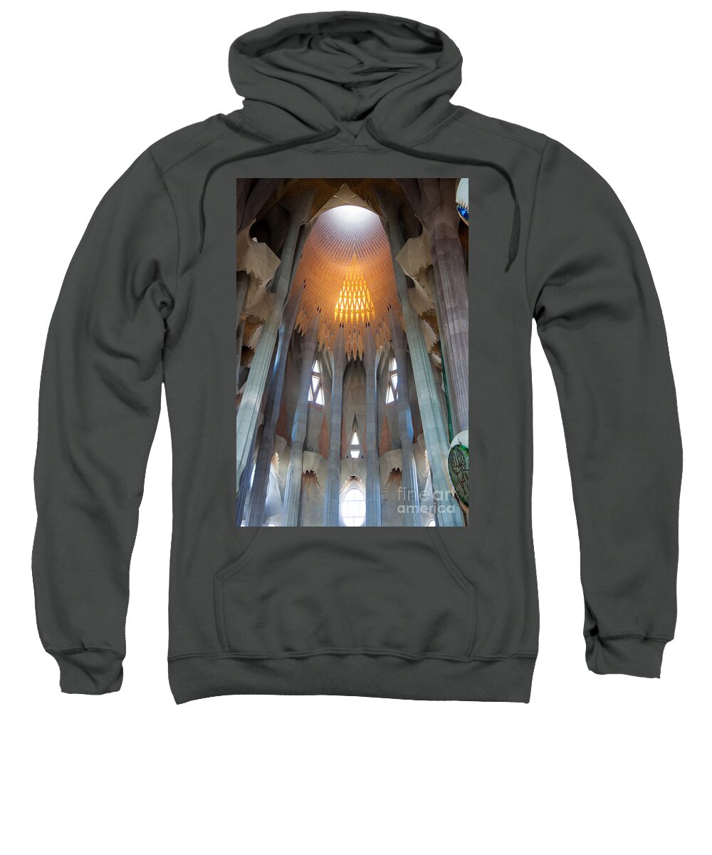Architecture Sweatshirt featuring the photograph Skylight at Gaudi Cathedral by Thomas Marchessault