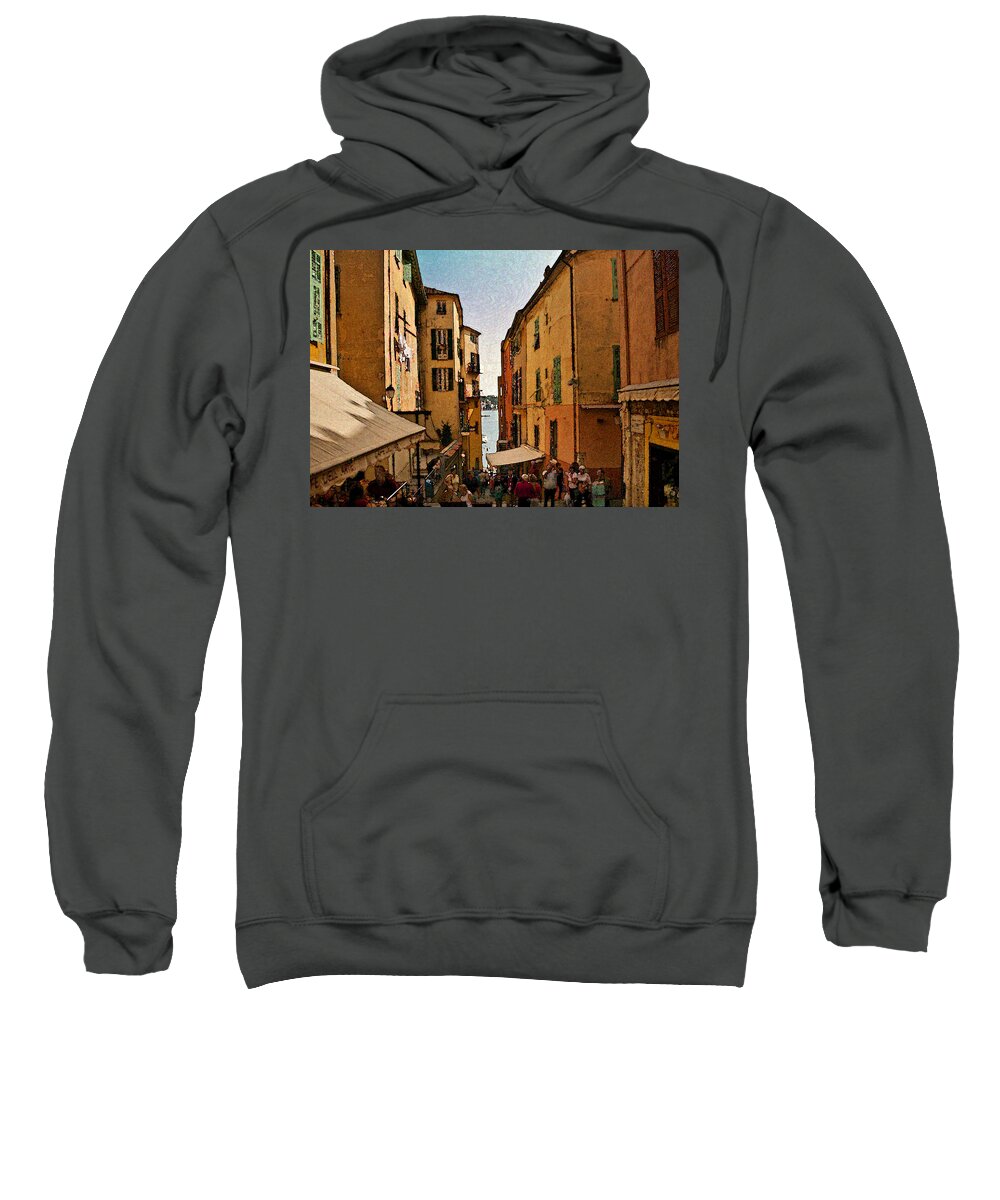 Villefranche Sweatshirt featuring the photograph Street in Villefranche II by Steven Sparks