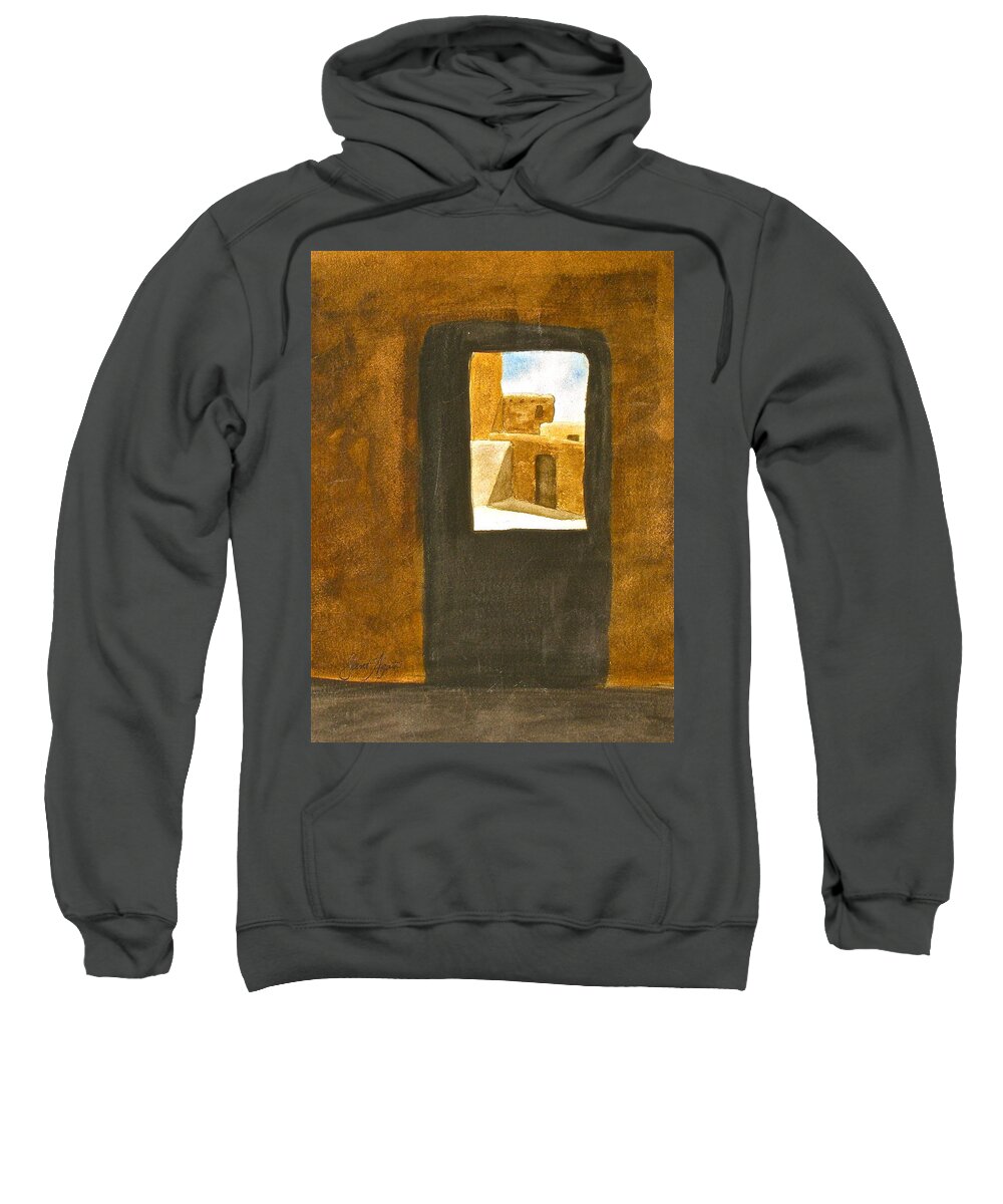 Taos Sweatshirt featuring the painting Taos Passage by Frank SantAgata