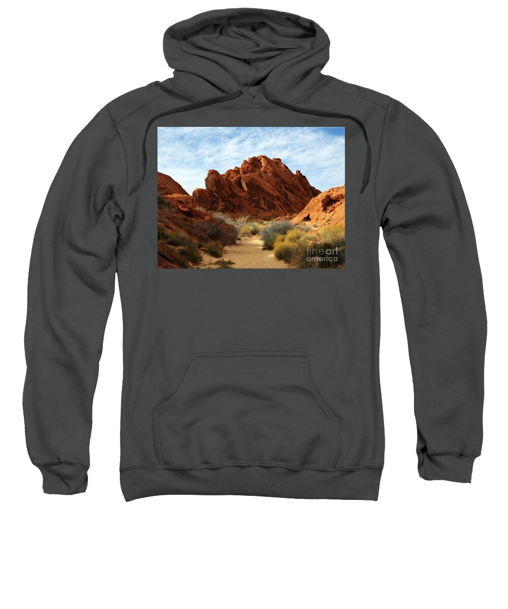Fire Canyon Sweatshirt featuring the photograph The Trail Through the Valley by Vivian Christopher