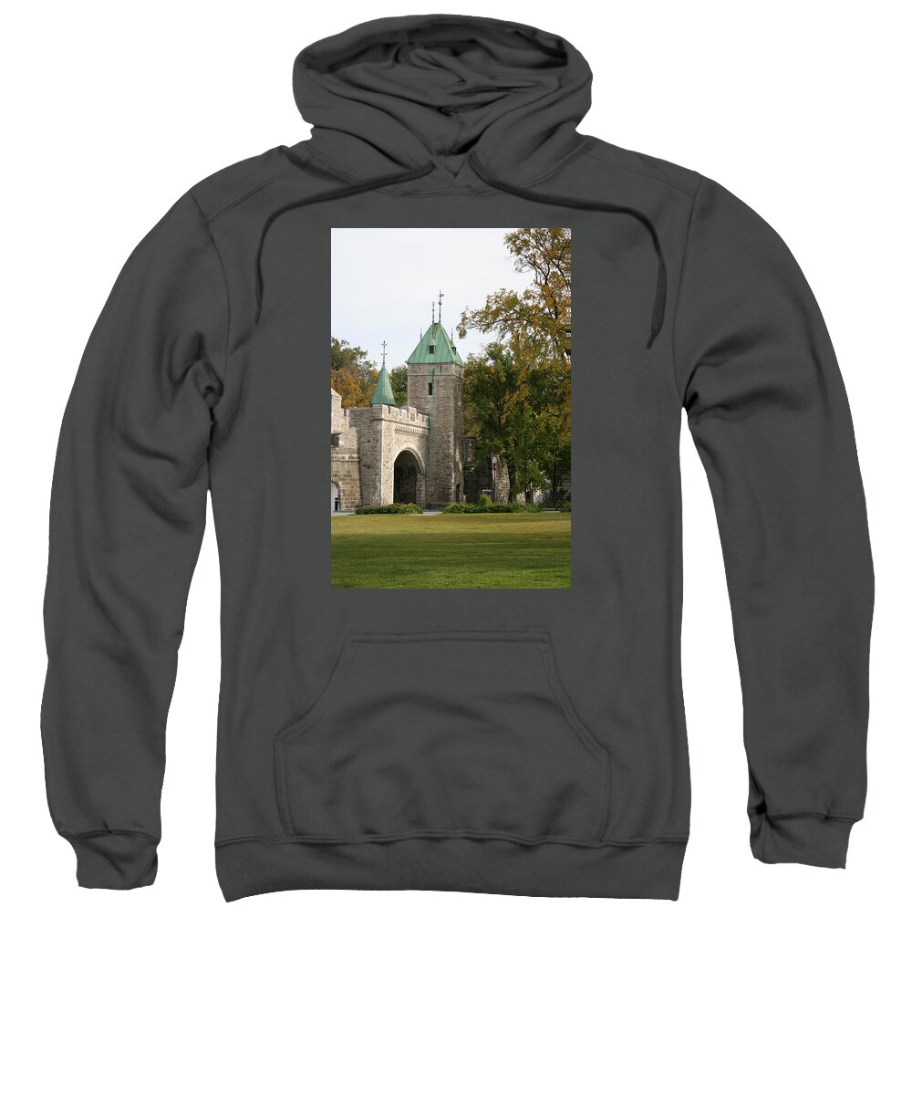 Town Gate Sweatshirt featuring the photograph Town Gate Quebec by Christiane Schulze Art And Photography