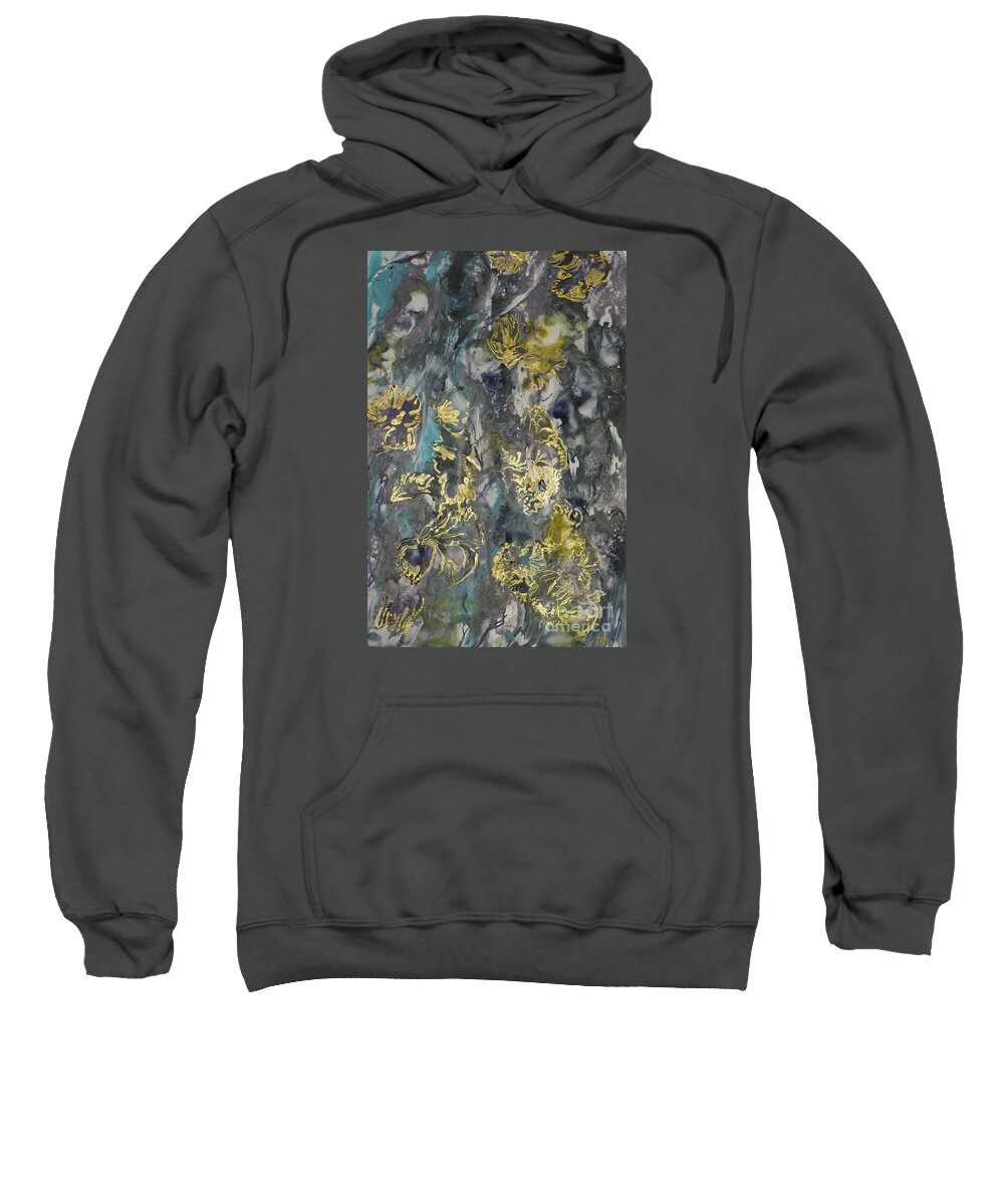 Encaustic Sweatshirt featuring the painting Untitled 3 Series Of 3 by Heather Hennick