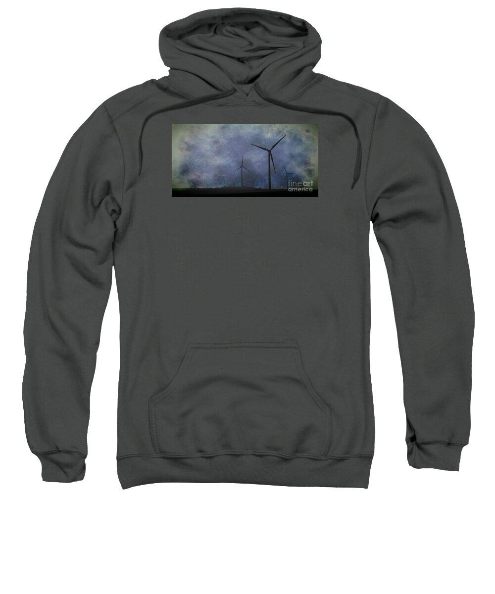 Texture Sweatshirt featuring the photograph Windmills. by Clare Bambers
