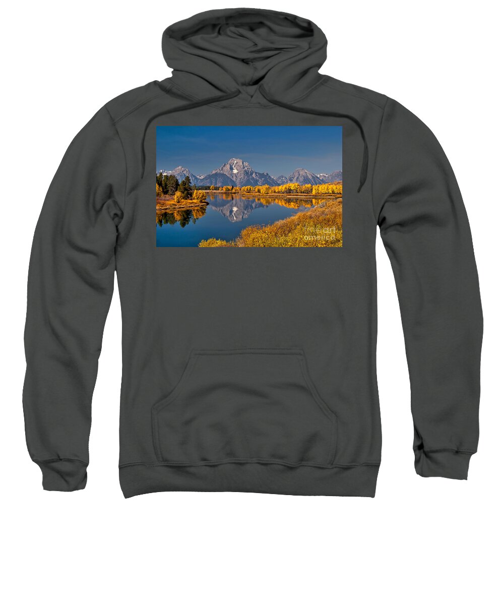 Oxbow Bend Sweatshirt featuring the photograph Fall Colors at Oxbow Bend in Grand Teton National Park by Sam Antonio