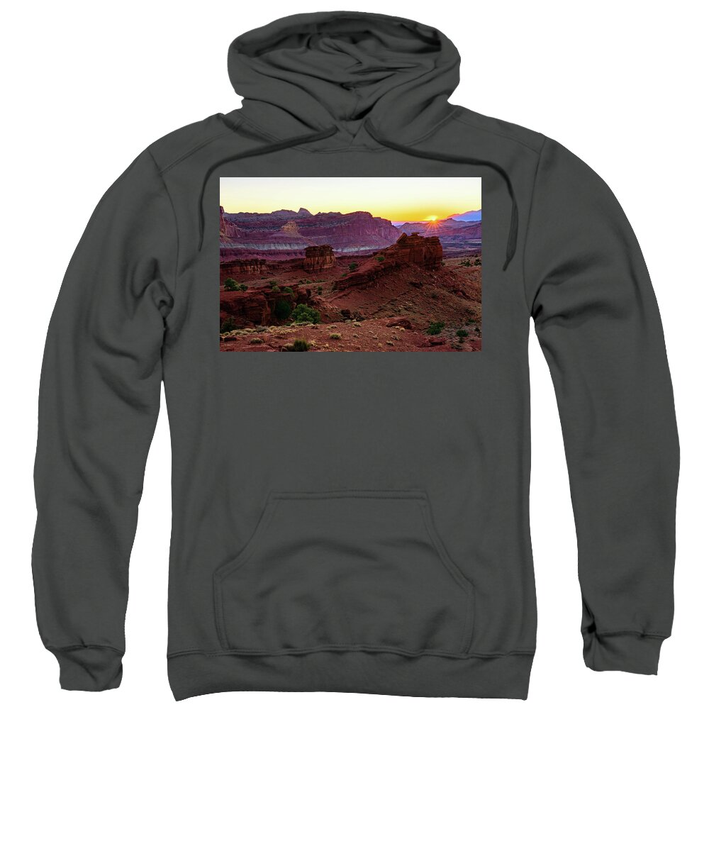 Canyon Sweatshirt featuring the photograph Capitol Reef Sunrise #1 by John Hight