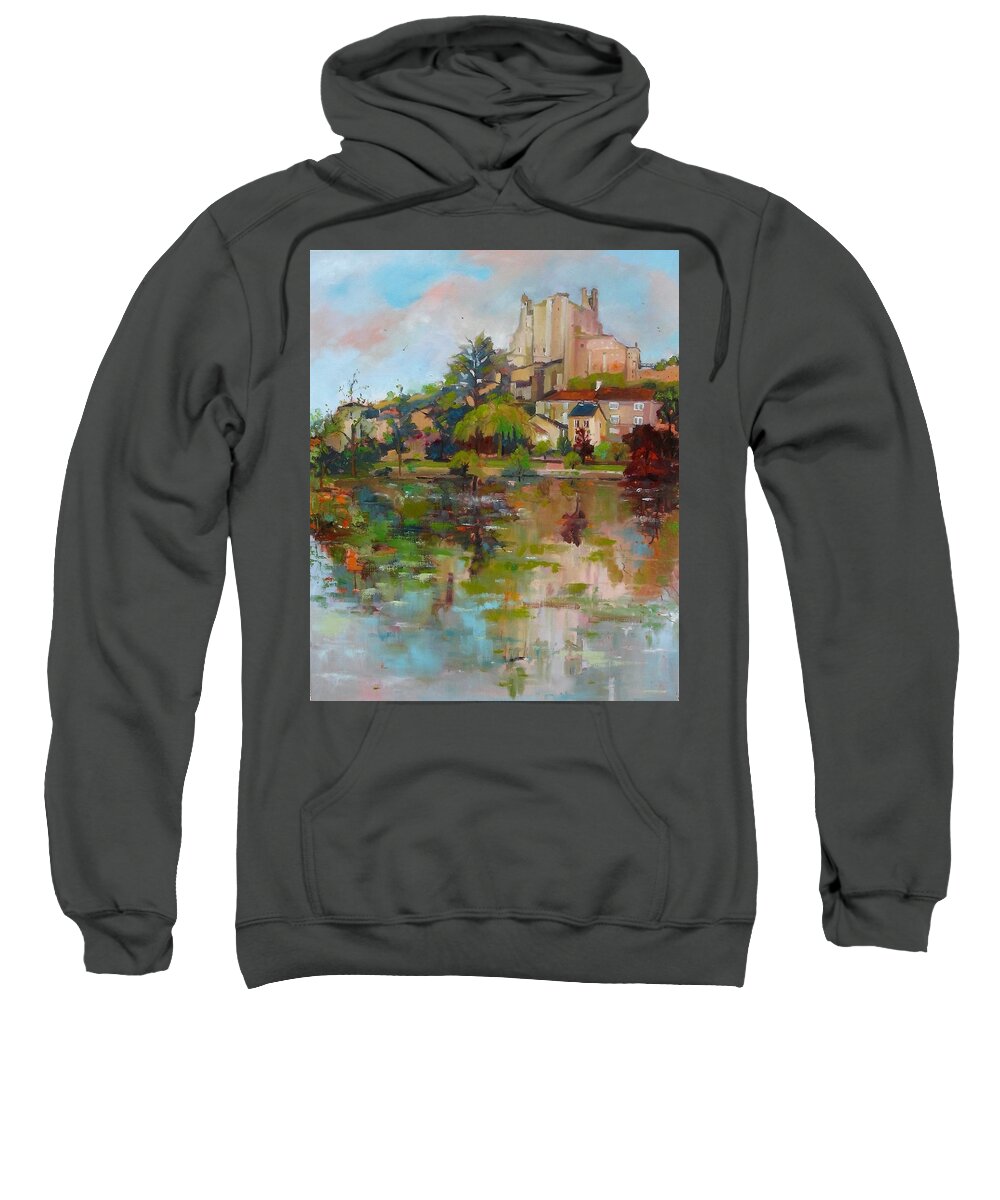 Plein Air Sweatshirt featuring the painting Chauvigny #2 by Kim PARDON