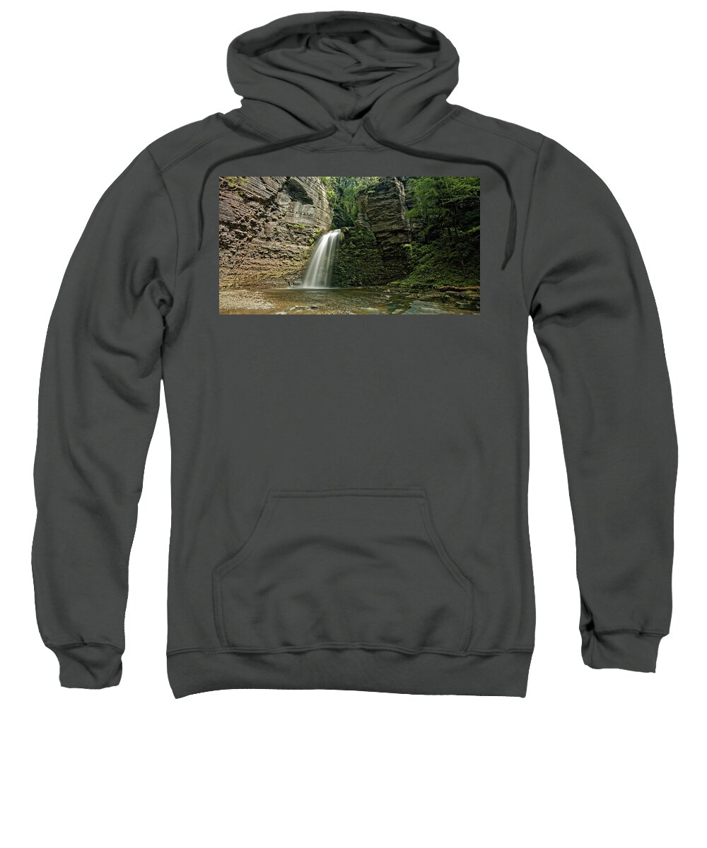 Eagle Cliff Falls Sweatshirt featuring the photograph Eagle Cliff Falls #1 by Doolittle Photography and Art