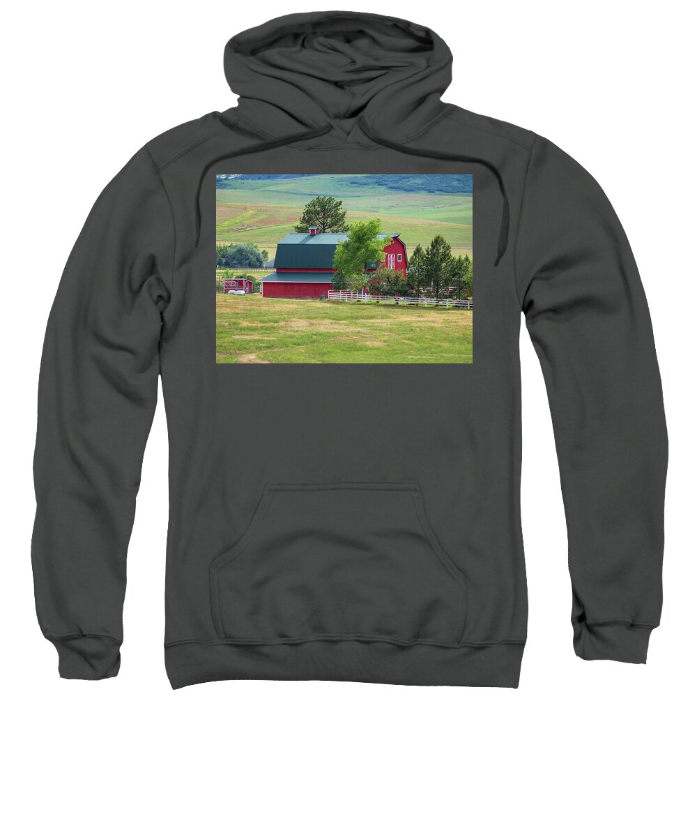 Barn Sweatshirt featuring the photograph Colorado Foothills Barn by Lorraine Baum