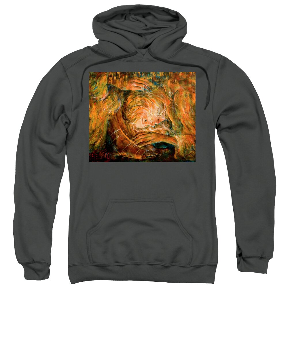 Mary Magdalene Sweatshirt featuring the painting I Cried For You #1 by Nik Helbig