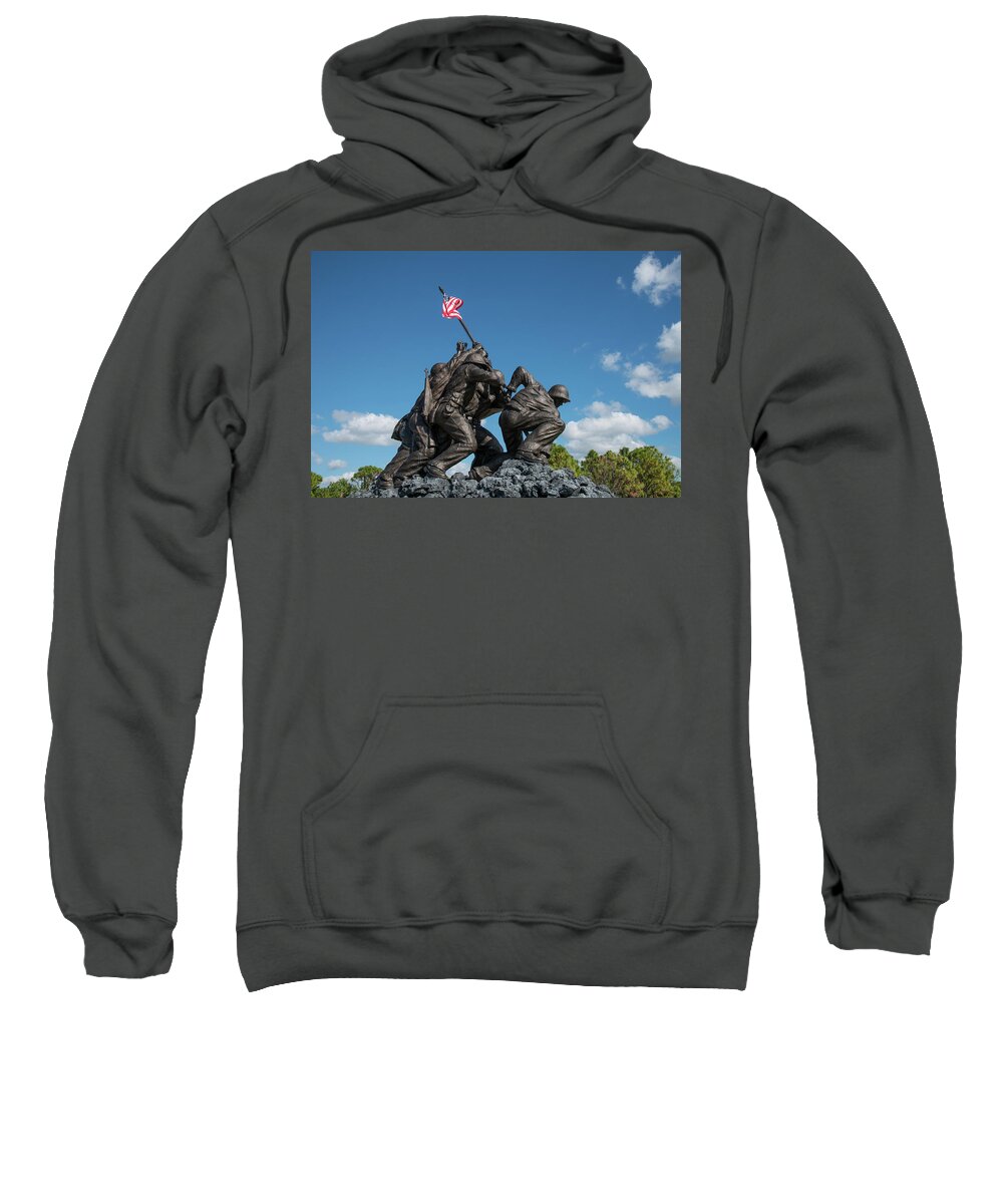 Cape Coral Sweatshirt featuring the photograph IWO JIMA 1945 - War Memorial, Cape Coral, Florida #1 by Timothy Wildey