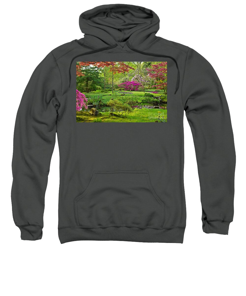 Japanese Sweatshirt featuring the photograph Japanese garden by Anastasy Yarmolovich