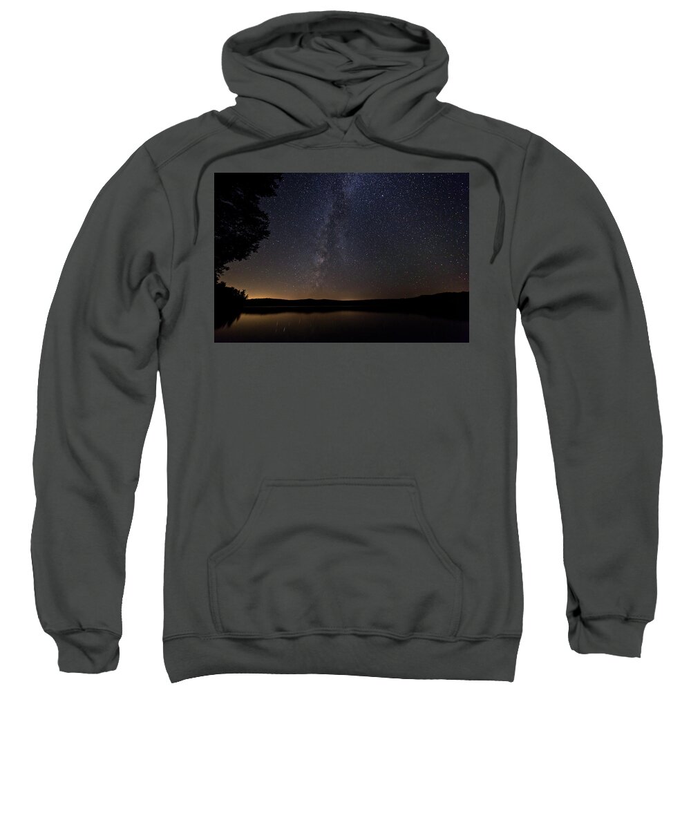Milky Way Sweatshirt featuring the photograph Milky Way Chocorua Lake #2 by Benjamin Dahl