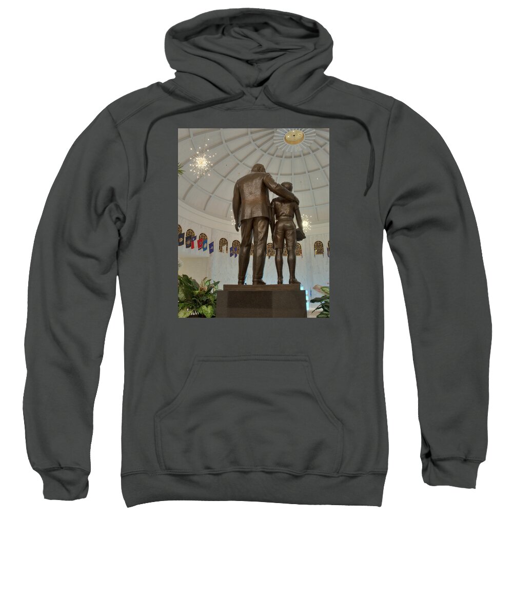 Campus Sweatshirt featuring the photograph Milton Hershey and the boy #1 by Mark Dodd