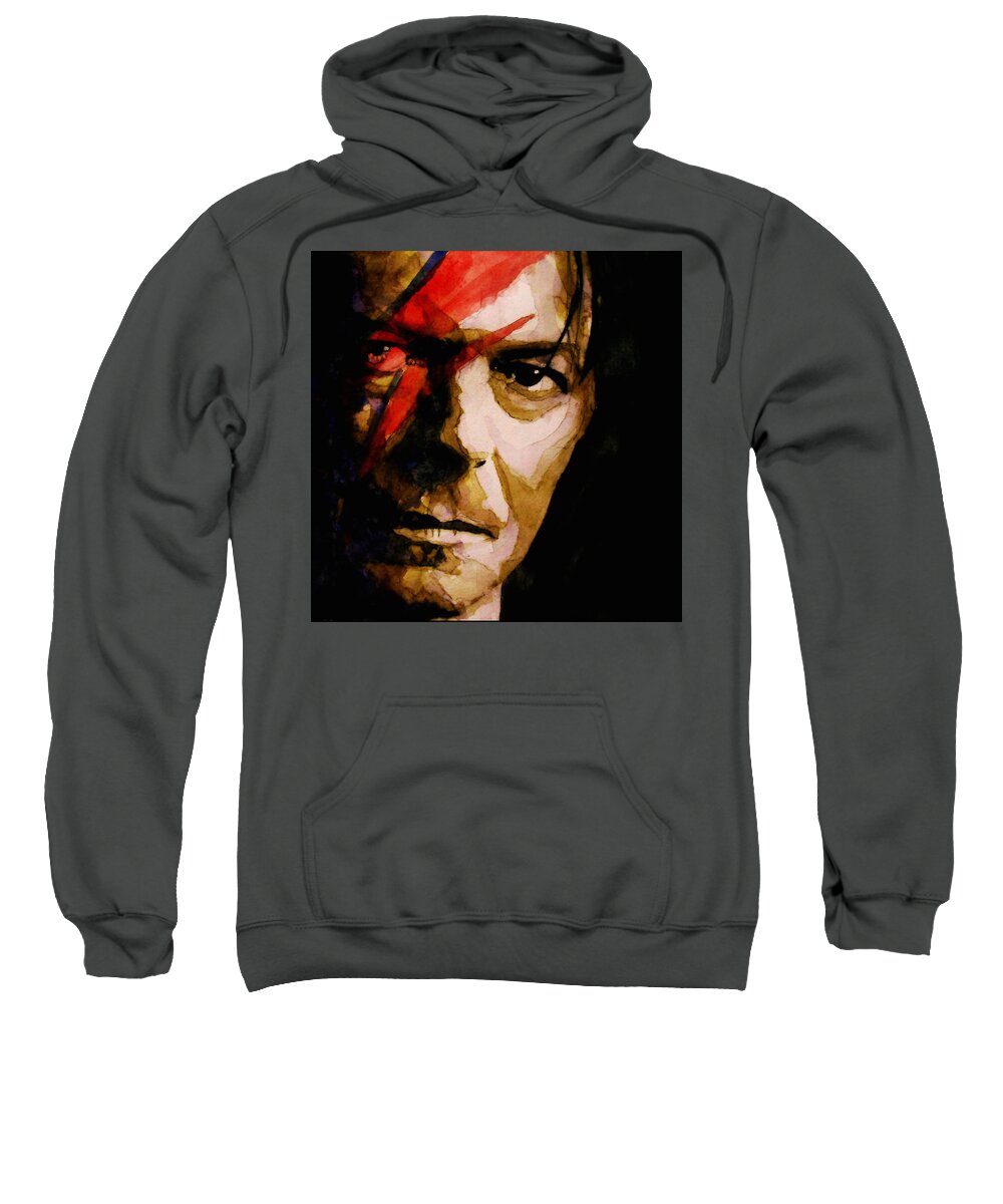 David Bowie Sweatshirt featuring the painting Past and Present #1 by Paul Lovering