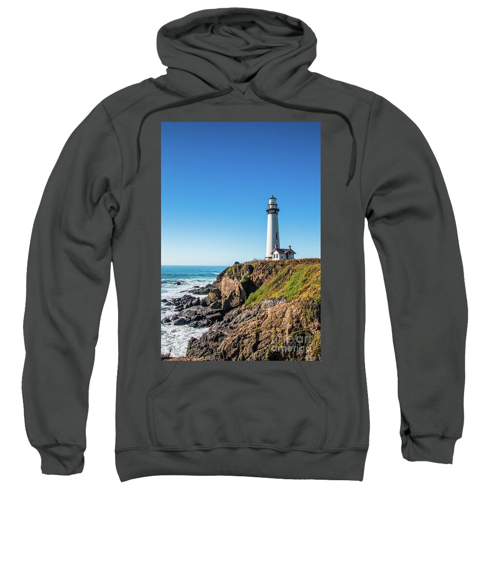Coastline Sweatshirt featuring the photograph Pigeon Point Lighthouse on highway No. 1, California by Amanda Mohler