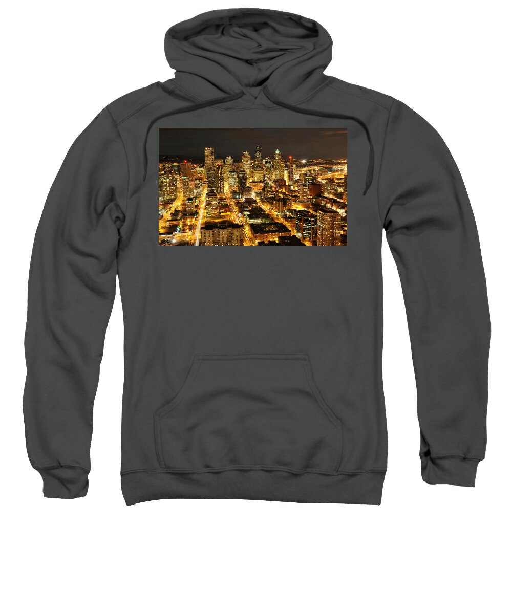 Seattle Sweatshirt featuring the digital art Seattle #1 by Maye Loeser