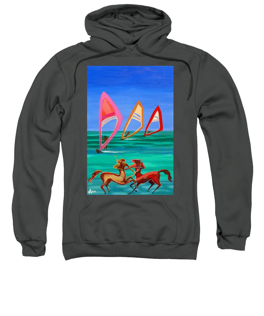 Tigers Sweatshirt featuring the painting Sons of The Sun #3 by Enrico Garff