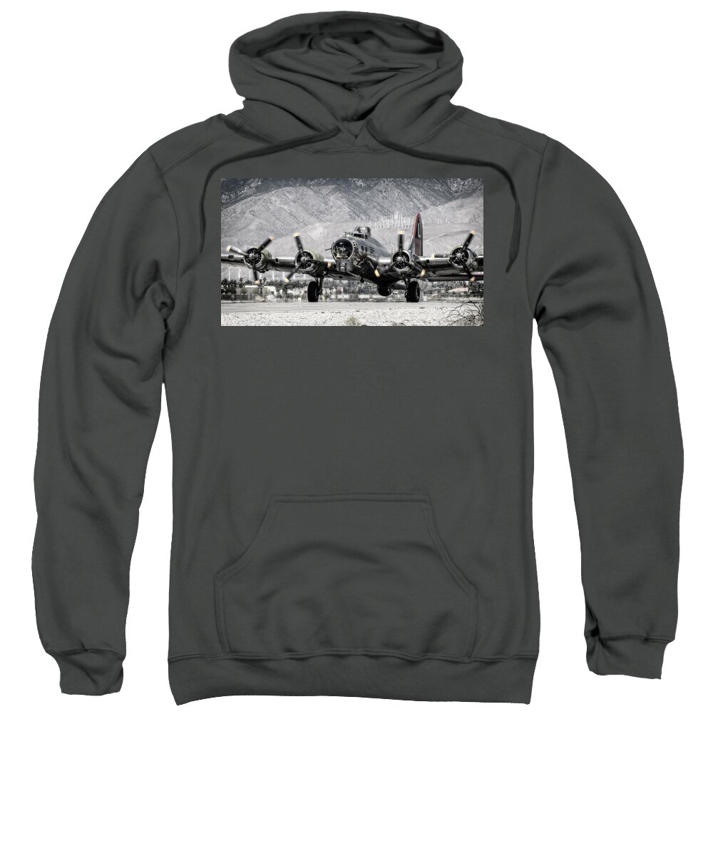 B-17 Bomber Sweatshirt featuring the photograph B-17 Bomber Madras Maiden by Sandra Selle Rodriguez