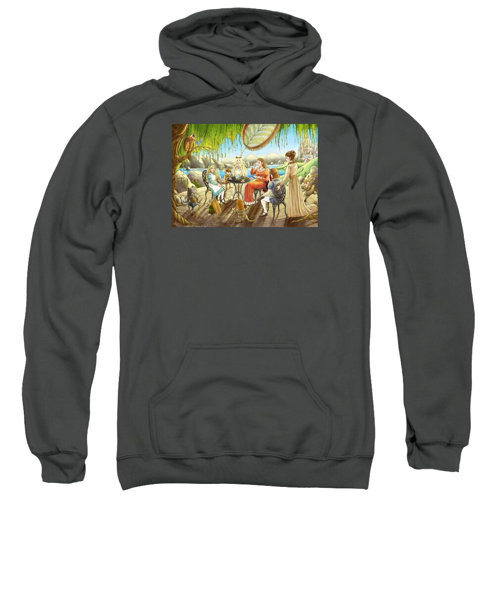 Wild West Sweatshirt featuring the painting The Palace Garden Tea Party by Reynold Jay