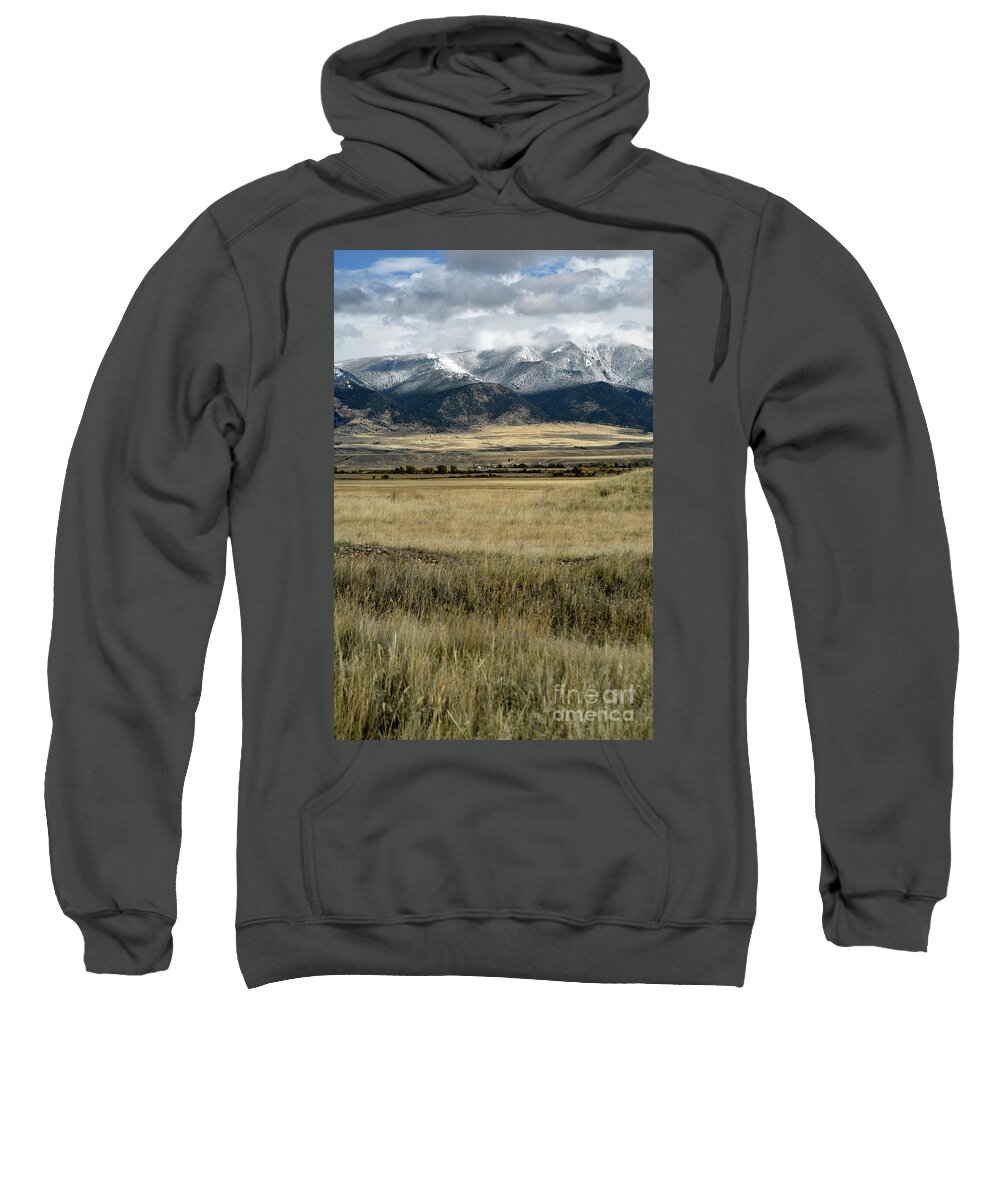 Tobacco Root Mountains Sweatshirt featuring the photograph Tobacco Root Mountains #2 by Cindy Murphy - NightVisions