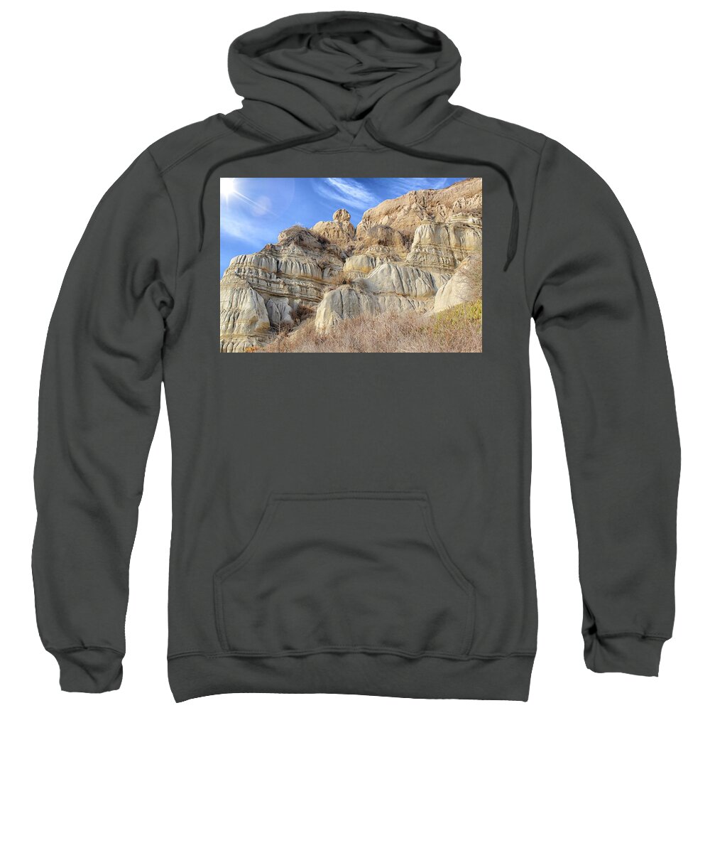 Cliffs Sweatshirt featuring the photograph Unstable Cliffs by Alison Frank
