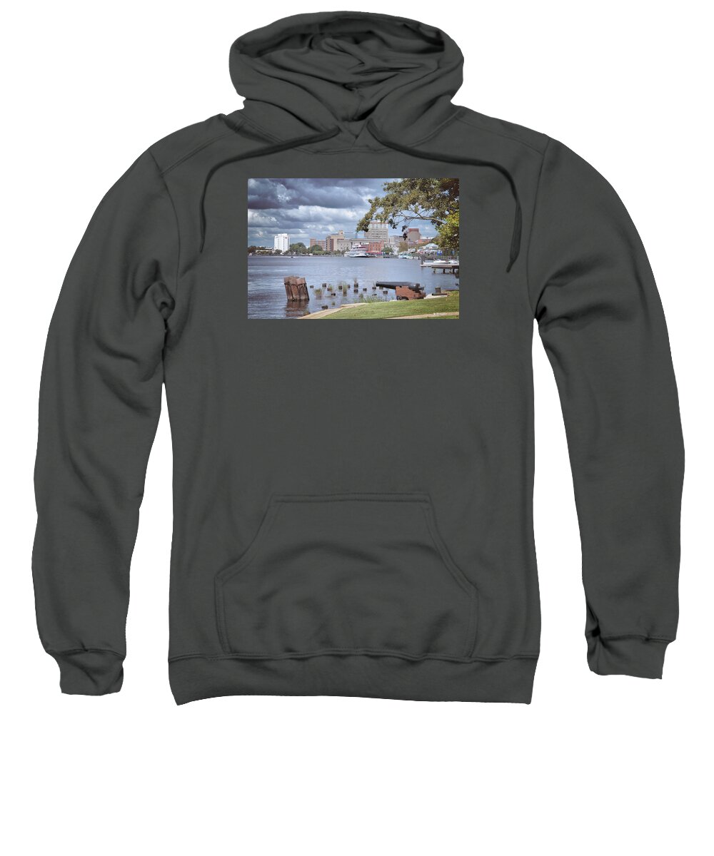 Wilmington Riverfront Print Sweatshirt featuring the photograph Wilmington Riverfront #1 by Phil Mancuso