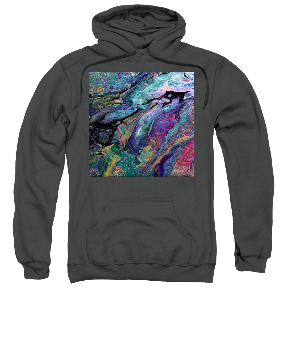 Seductive Chic Etherial Shimmering Subtly-vibrant Dramatic Colorful Original Organic Sultry Sensuous Delicious Abstract Lovley Sweatshirt featuring the painting #1260 #1260 by Priscilla Batzell Expressionist Art Studio Gallery
