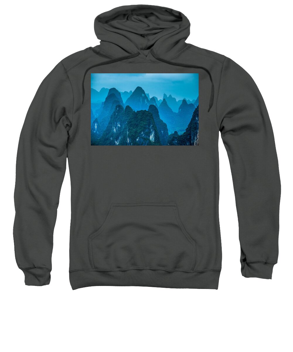 Karst Sweatshirt featuring the photograph Karst mountains landscape #13 by Carl Ning