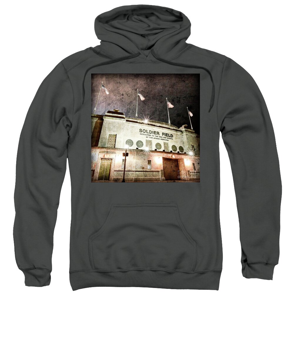 Soldier Sweatshirt featuring the photograph 1307 Vintage Soldier Field by Steve Sturgill