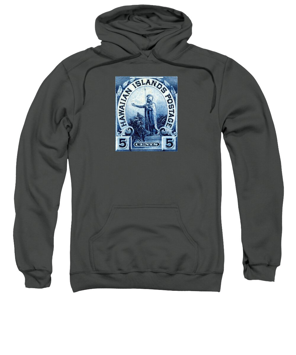 Kingdom Of Hawaii Sweatshirt featuring the painting 1899 Statue of Kamehameha Stamp by Historic Image