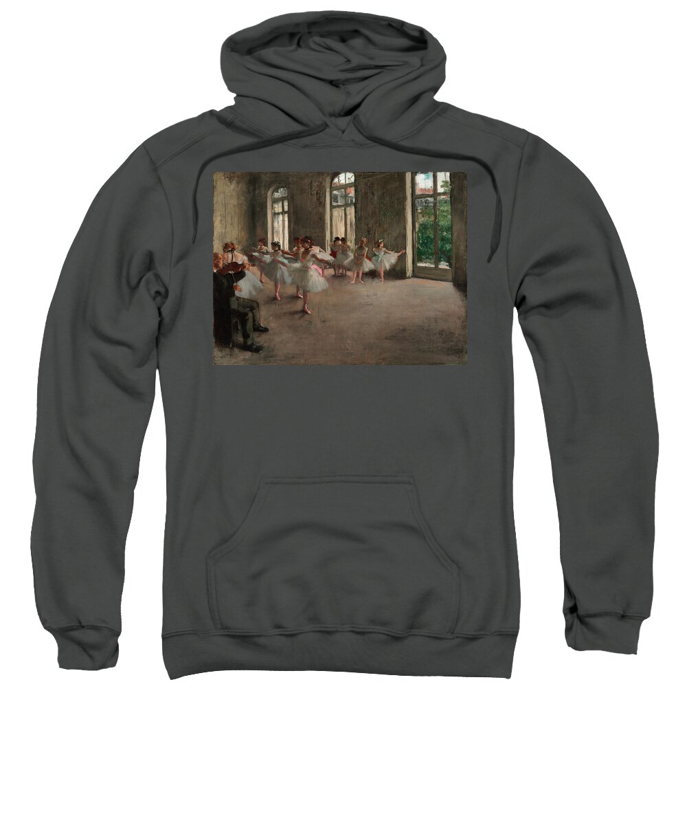 The Rehearsal Sweatshirt featuring the painting The Rehearsal #2 by Edgar Degas