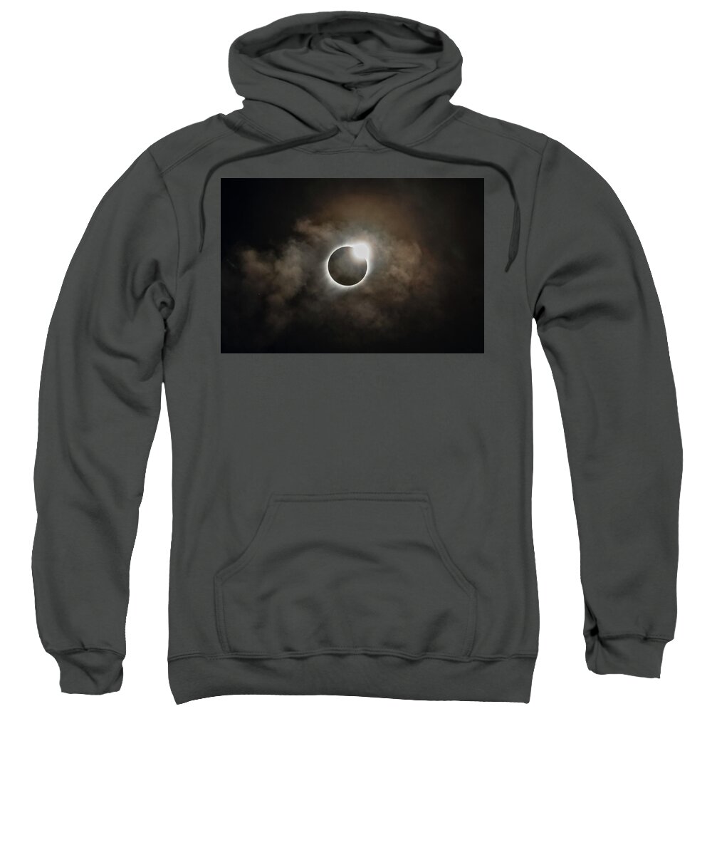 2017 Solar Eclipse Sweatshirt featuring the photograph 2017 Solar Eclipse Exit Ring by Josh Bryant