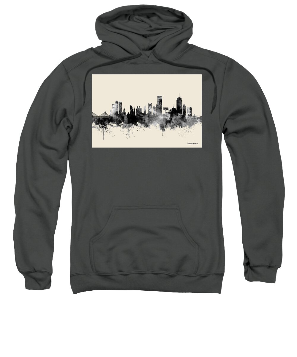 Boston Sweatshirt featuring the digital art Boston Massachusetts Skyline #23 by Michael Tompsett