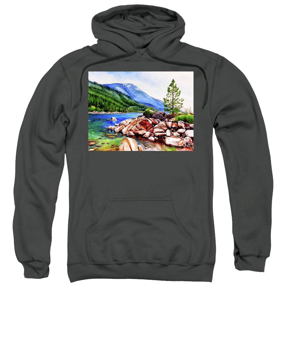 Crystal Bay Sweatshirt featuring the painting #262 Crystal Bay 1 #262 by William Lum