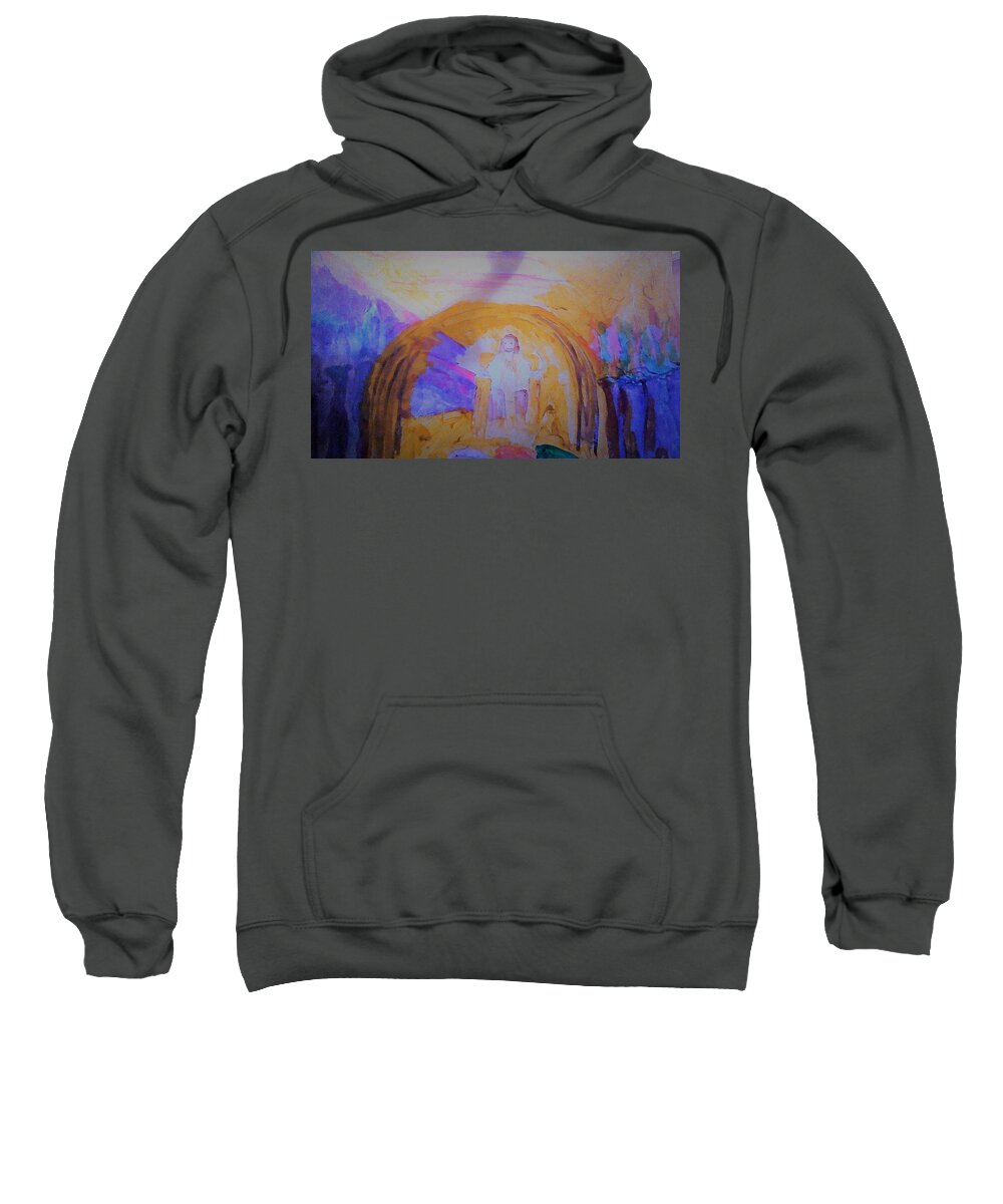 Throne Sweatshirt featuring the painting Jesus Sits on the Throne #3 by Love Art Wonders By God