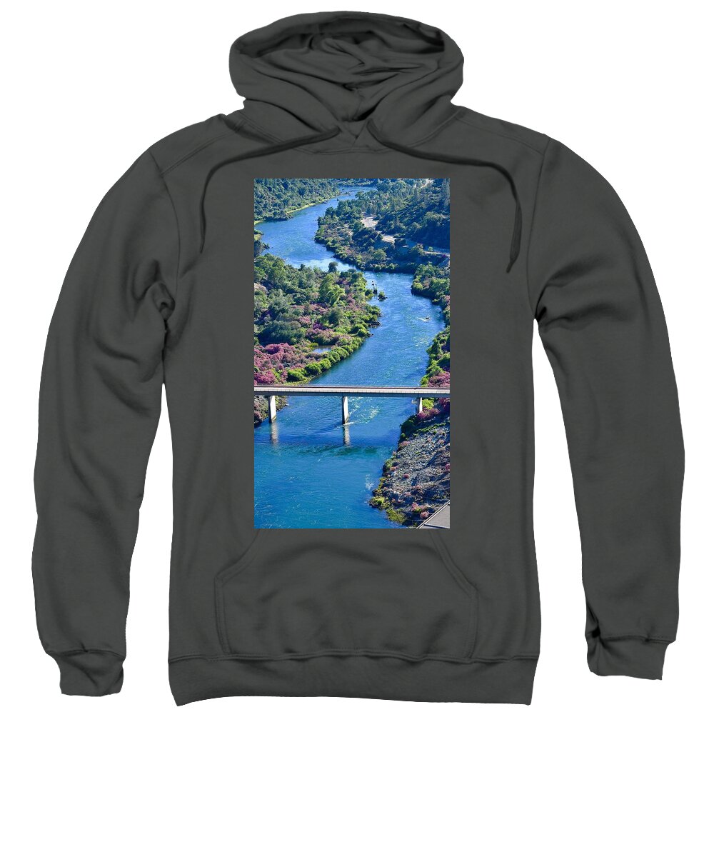 Shasta Dam Spillway Sweatshirt featuring the photograph Shasta Dam Spillway #3 by Maria Jansson