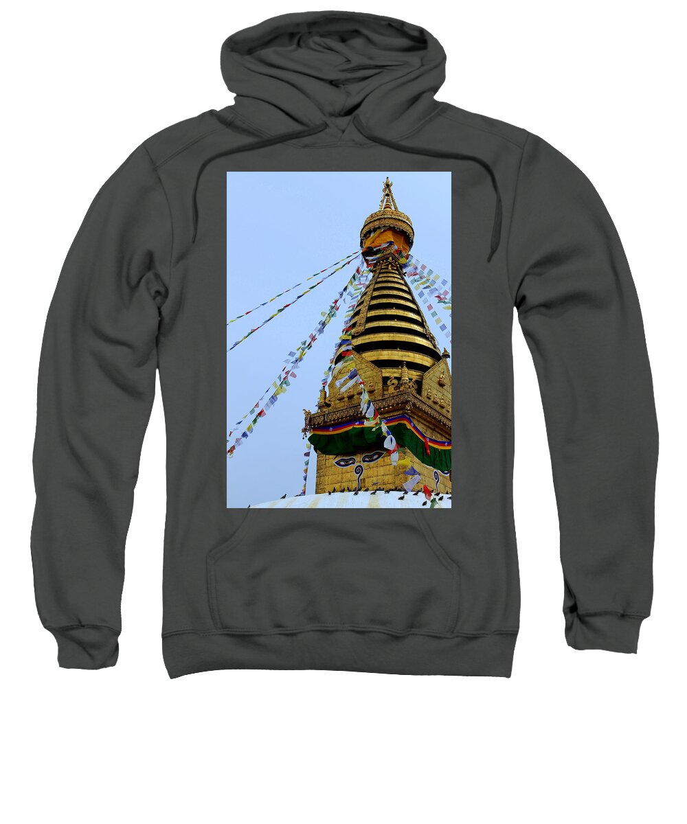 Swayambhunath Sweatshirt featuring the photograph Swayambhunath #3 by Lorelle Phoenix