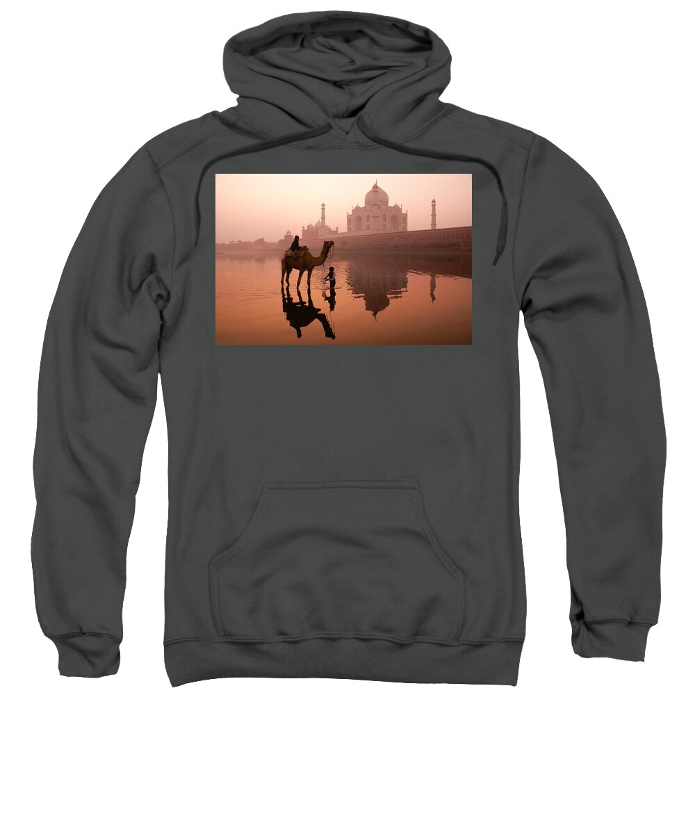 Taj Mahal Sweatshirt featuring the photograph Taj Mahal at Dawn #3 by Michele Burgess