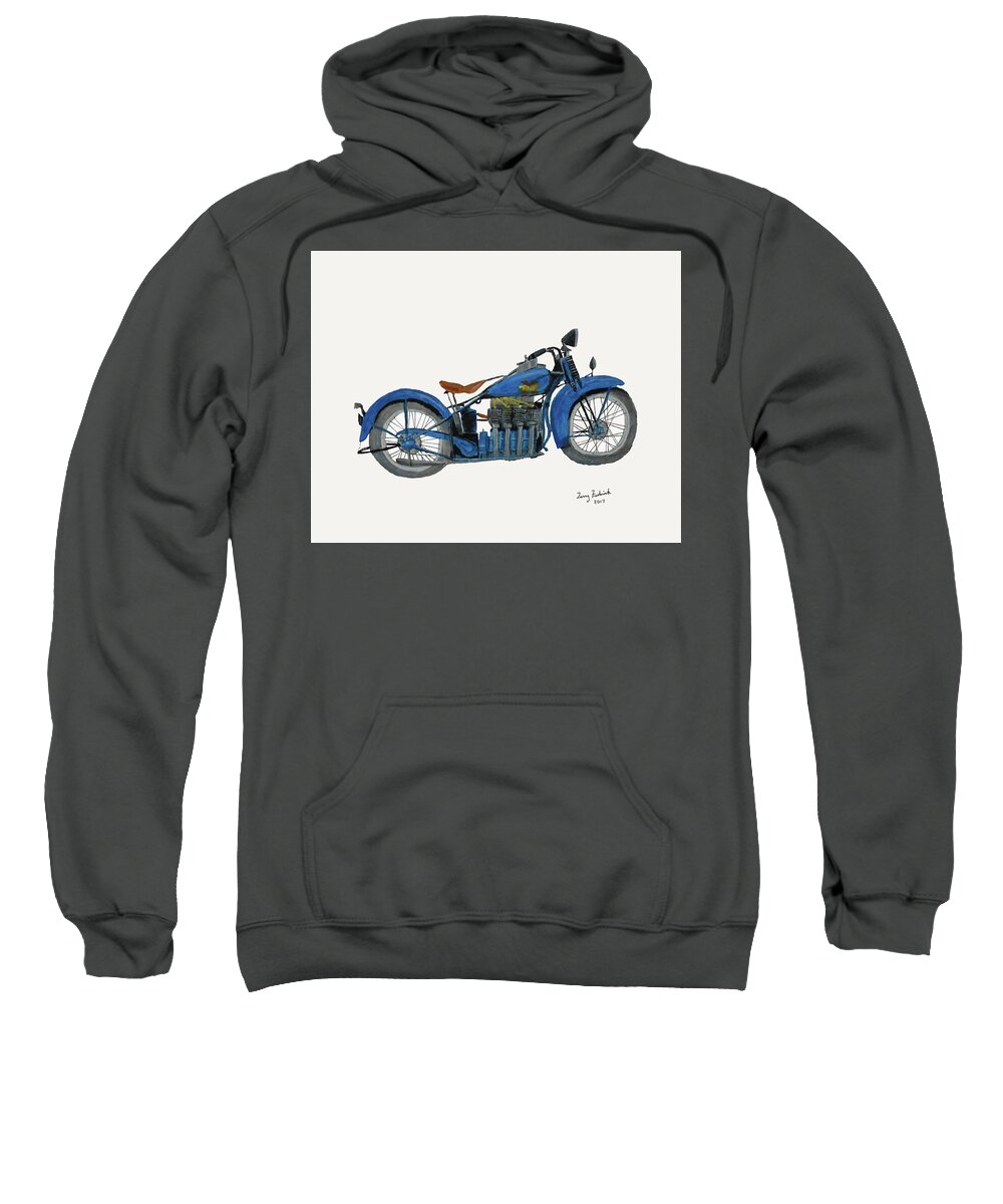 Motorcycles Sweatshirt featuring the painting 31 Henderson KJ by Terry Frederick