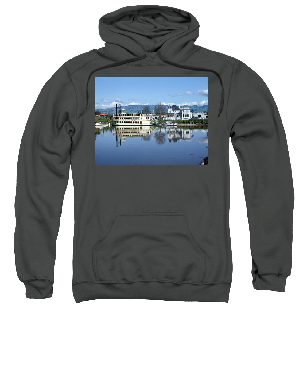 Petaluma Queen Sweatshirt featuring the photograph 3B6380 Petaluma Queen Riverboat by Ed Cooper Photography