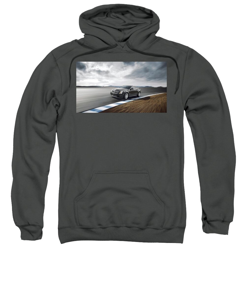 Cadillac Sweatshirt featuring the digital art Cadillac #4 by Super Lovely