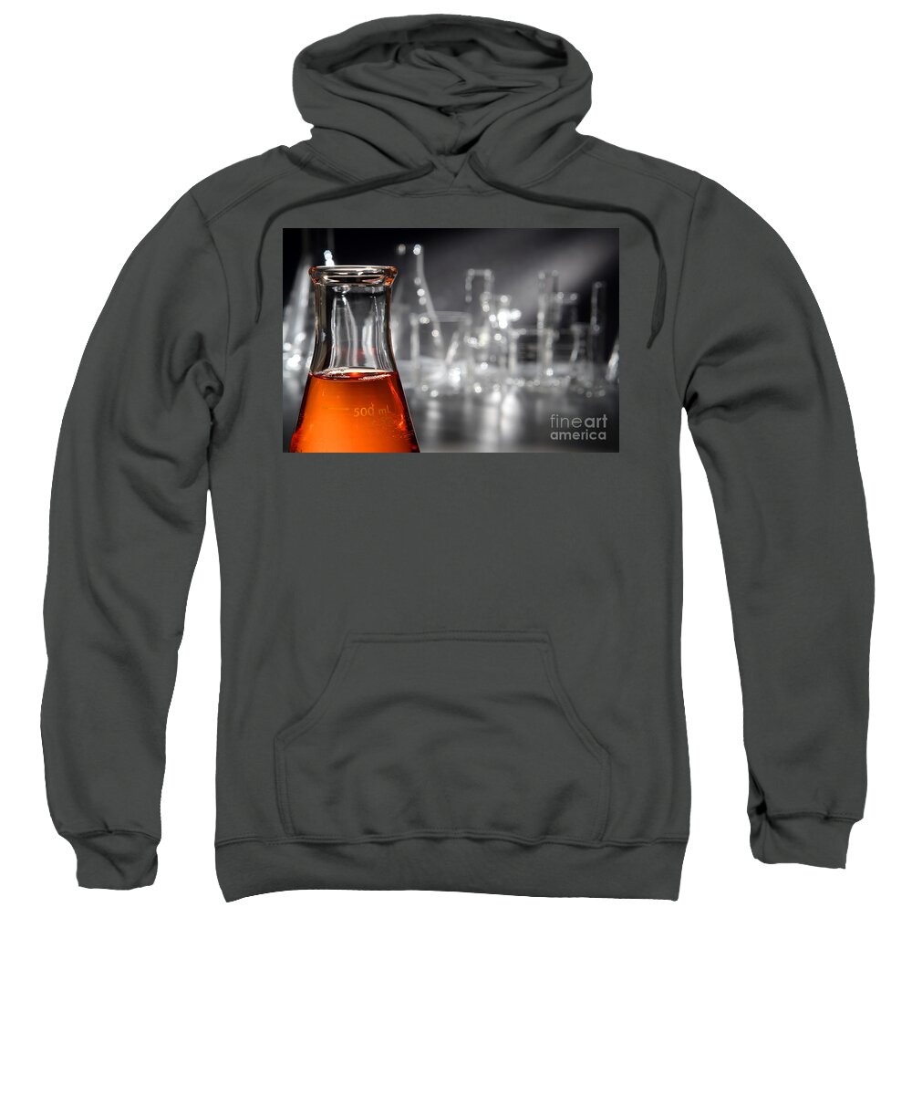 Erlenmeyer Sweatshirt featuring the photograph Laboratory Equipment in Science Research Lab #5 by Science Research Lab
