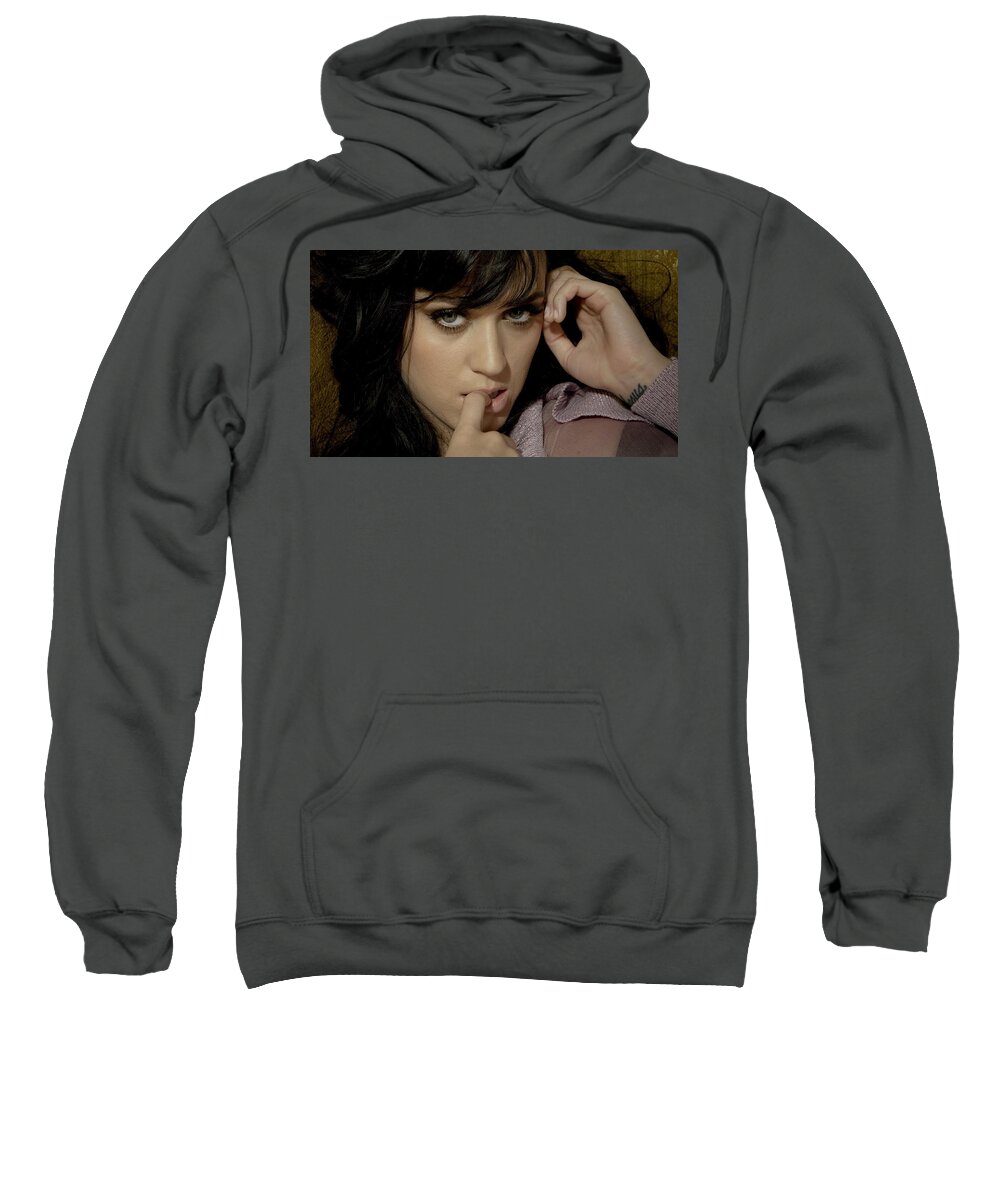 Katy Perry Sweatshirt featuring the digital art Katy Perry #8 by Super Lovely