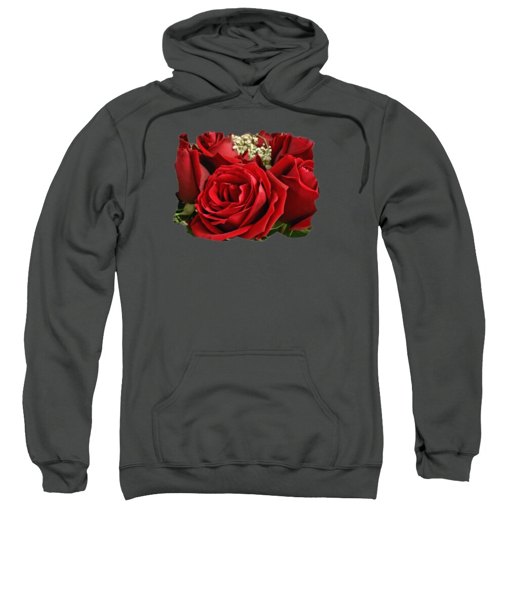 Rose Sweatshirt featuring the photograph A Bouquet of Red Roses by Sue Melvin