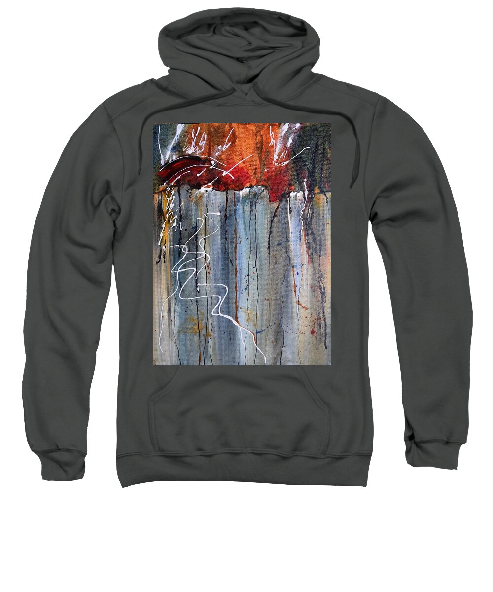 Abstract Sweatshirt featuring the painting A Burning Issue by Nancy Jolley