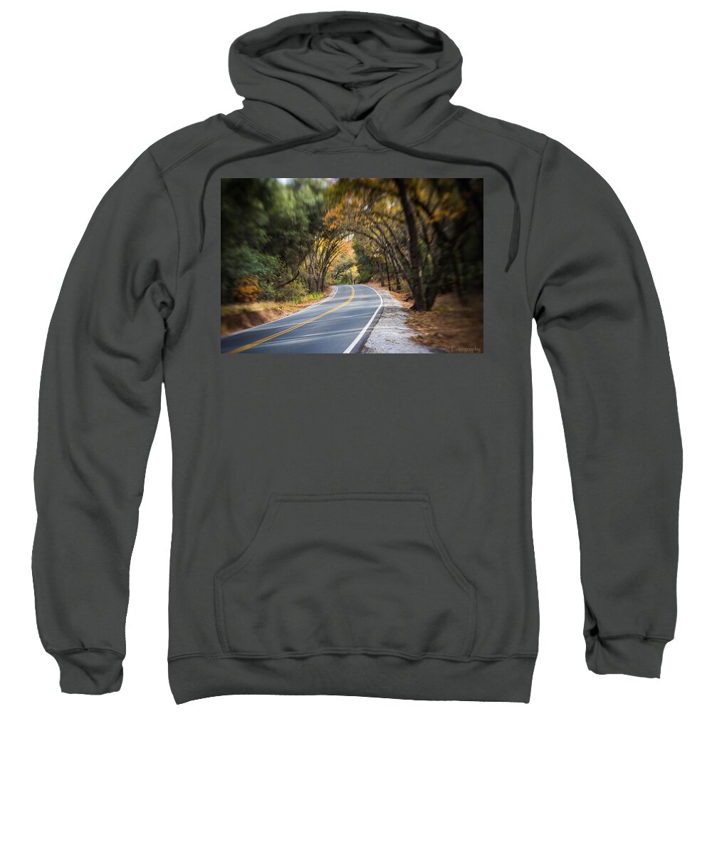 Landscape Sweatshirt featuring the photograph A Fall Roadway by Wendy Carrington