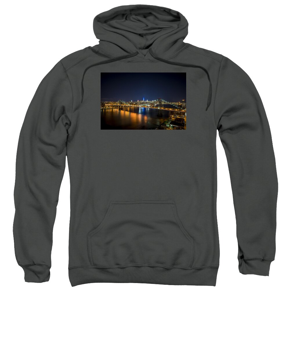 Nyc Sweatshirt featuring the photograph A New York City Night by Johnny Lam